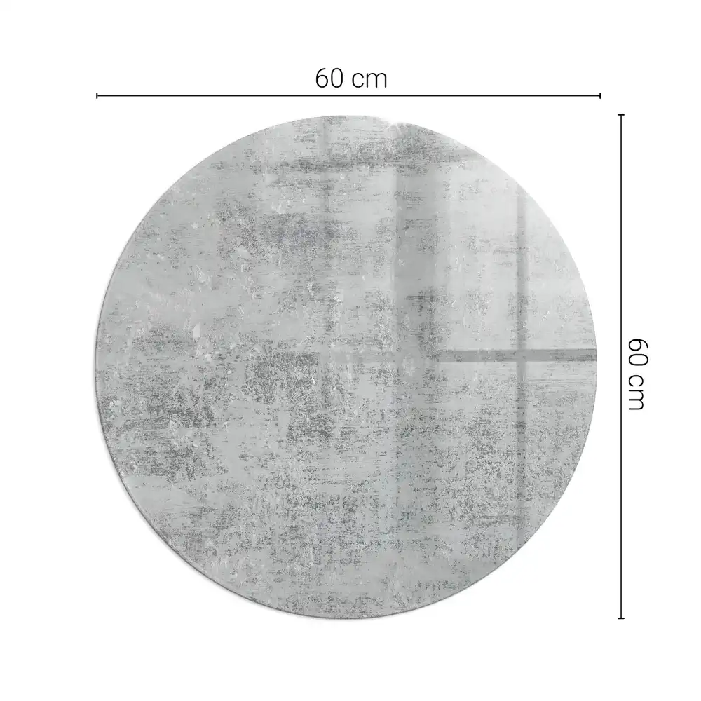 Plaque de protection ronde en verre trempé pour cheminée motif abstrait