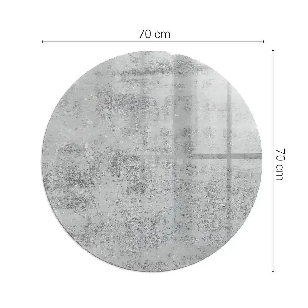 Plaque de protection ronde en verre trempé pour cheminée motif abstrait