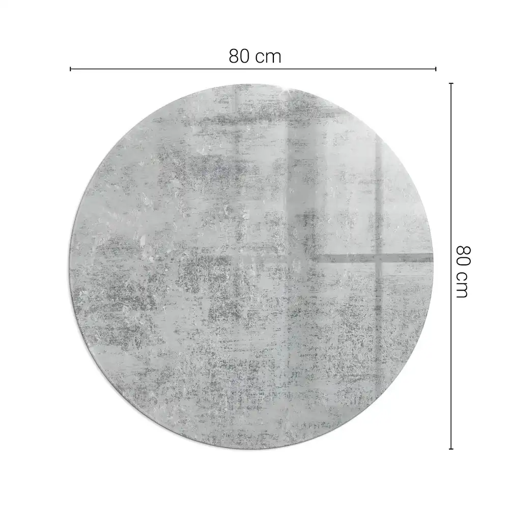 Plaque de protection ronde en verre trempé pour cheminée motif abstrait