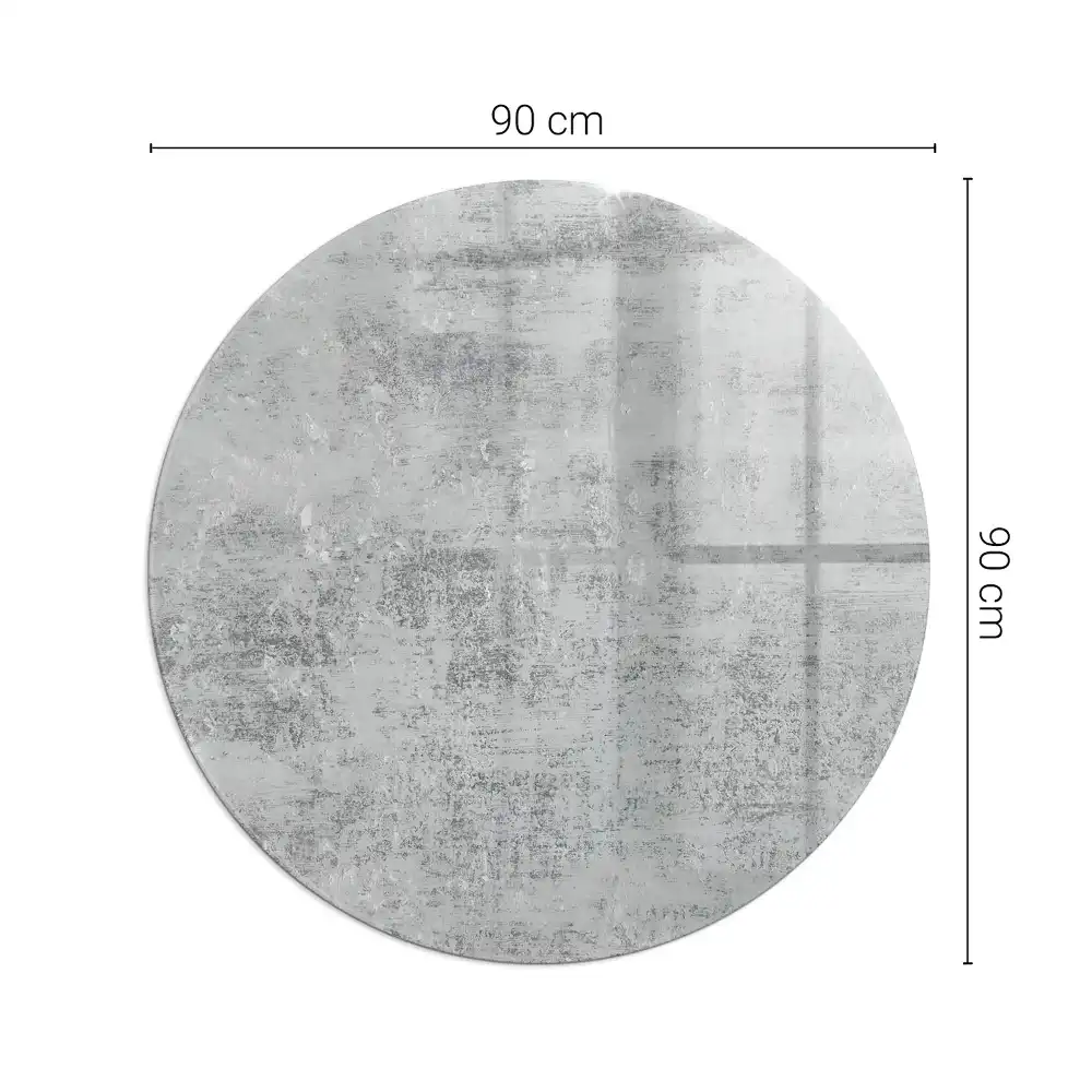 Plaque de protection ronde en verre trempé pour cheminée motif abstrait