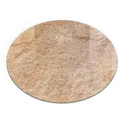 Plaque de protection ronde en verre trempé pour cheminée texture pierre naturelle