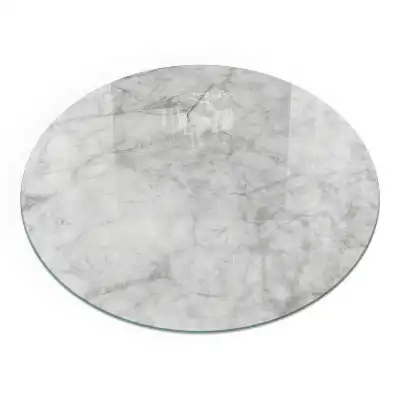Plaque de sol ronde pour cheminée motif structure marbre