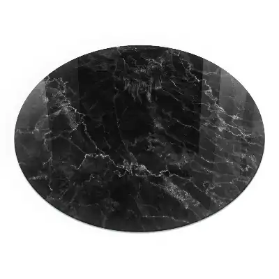 Plaque de sol ronde en verre pour cheminée motif marbre