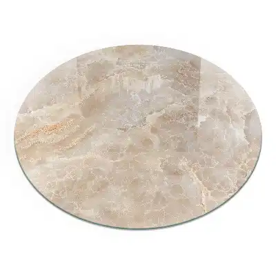 Plaque de sol ronde en verre pour cheminée motif pierre naturelle