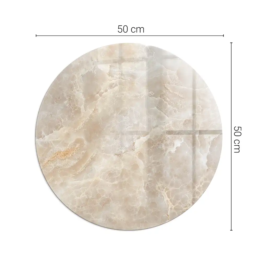 Plaque de sol ronde en verre pour cheminée motif pierre naturelle