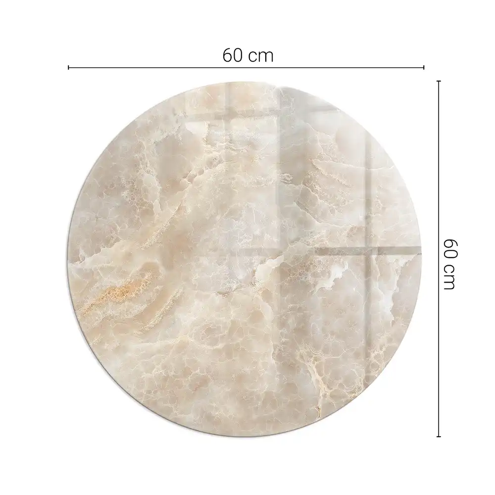 Plaque de sol ronde en verre pour cheminée motif pierre naturelle