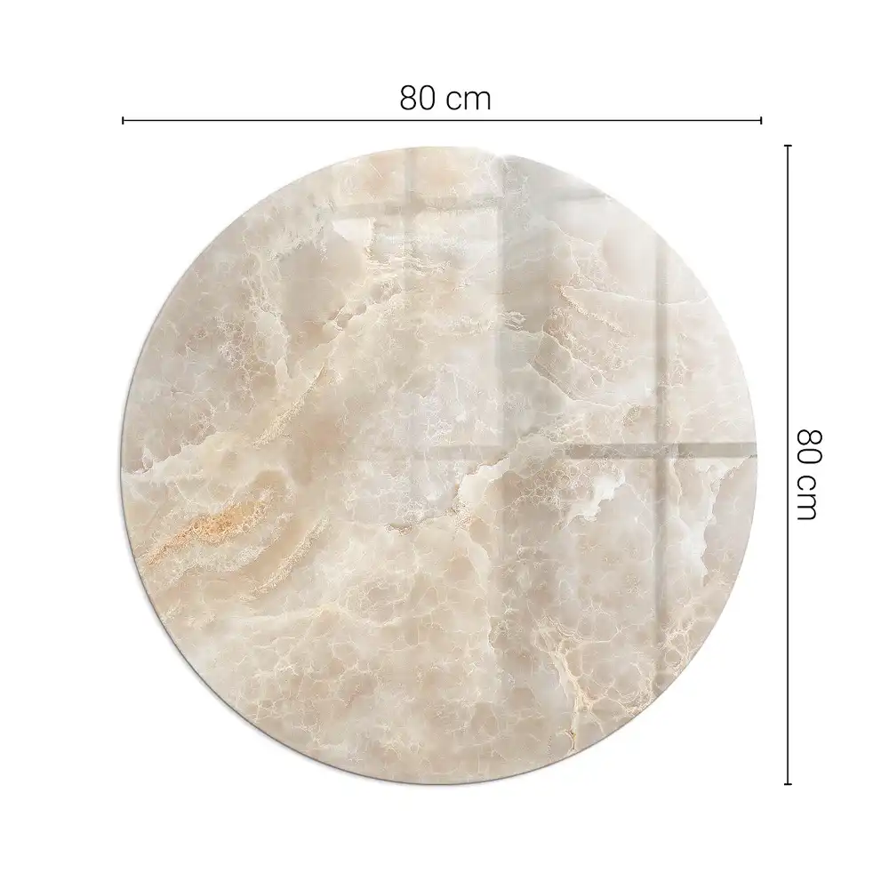 Plaque de sol ronde en verre pour cheminée motif pierre naturelle