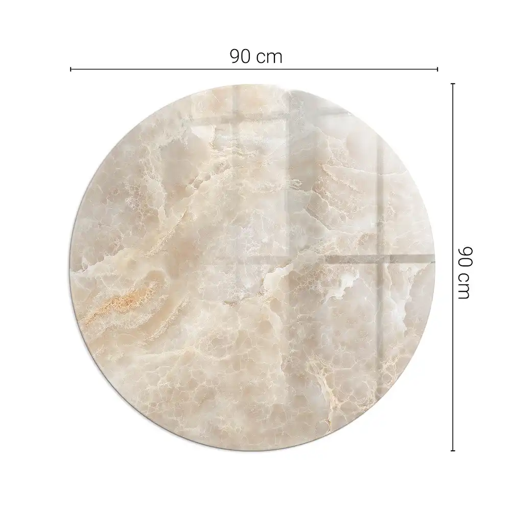 Plaque de sol ronde en verre pour cheminée motif pierre naturelle