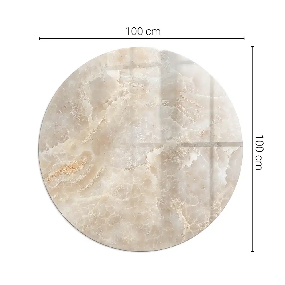 Plaque de sol ronde en verre pour cheminée motif pierre naturelle