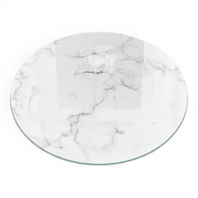 Plaque de sol ronde pour cheminée à motif marbré veiné