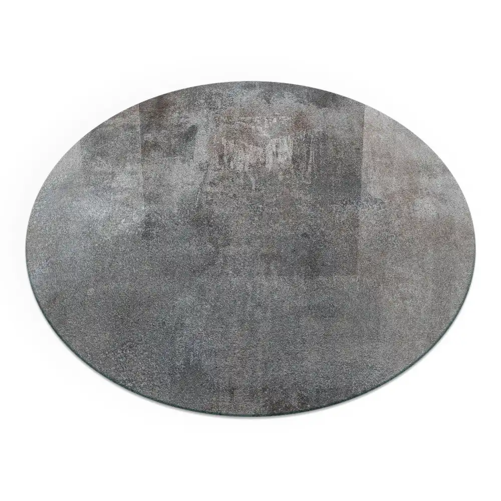 Plaque de sol ronde en verre pour cheminée avec texture de surface brute
