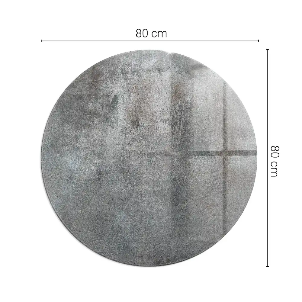 Plaque de sol ronde en verre pour cheminée avec texture de surface brute