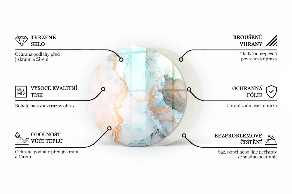 Plaque de sol ronde pour cheminée en métal avec texture rouillée