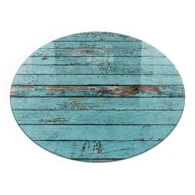 Plaque de protection ronde en verre trempé pour cheminée style rustique