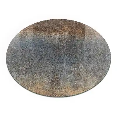 Plaque de sol ronde en verre pour cheminée motif texturé abstrait