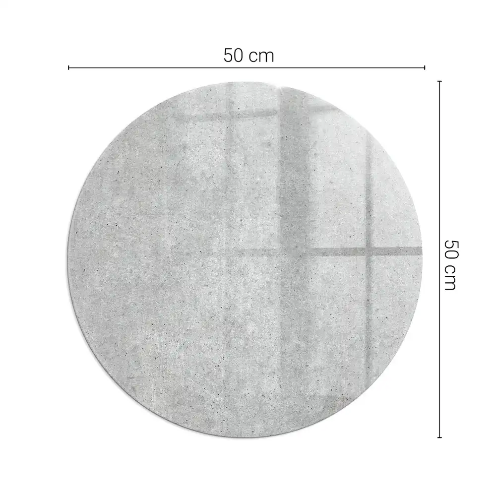 Plaque de protection ronde en verre trempé pour cheminée aspect béton brut