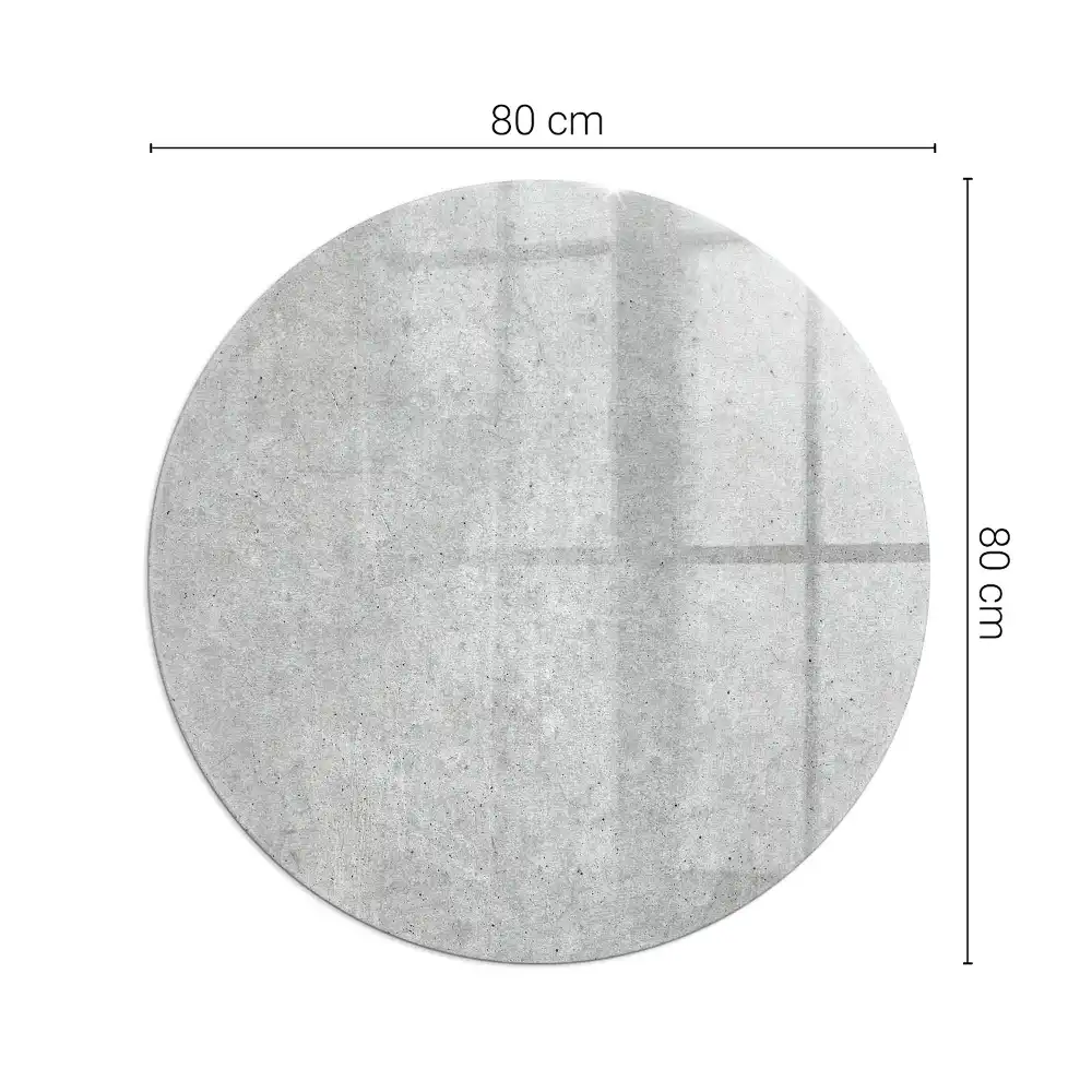 Plaque de protection ronde en verre trempé pour cheminée aspect béton brut