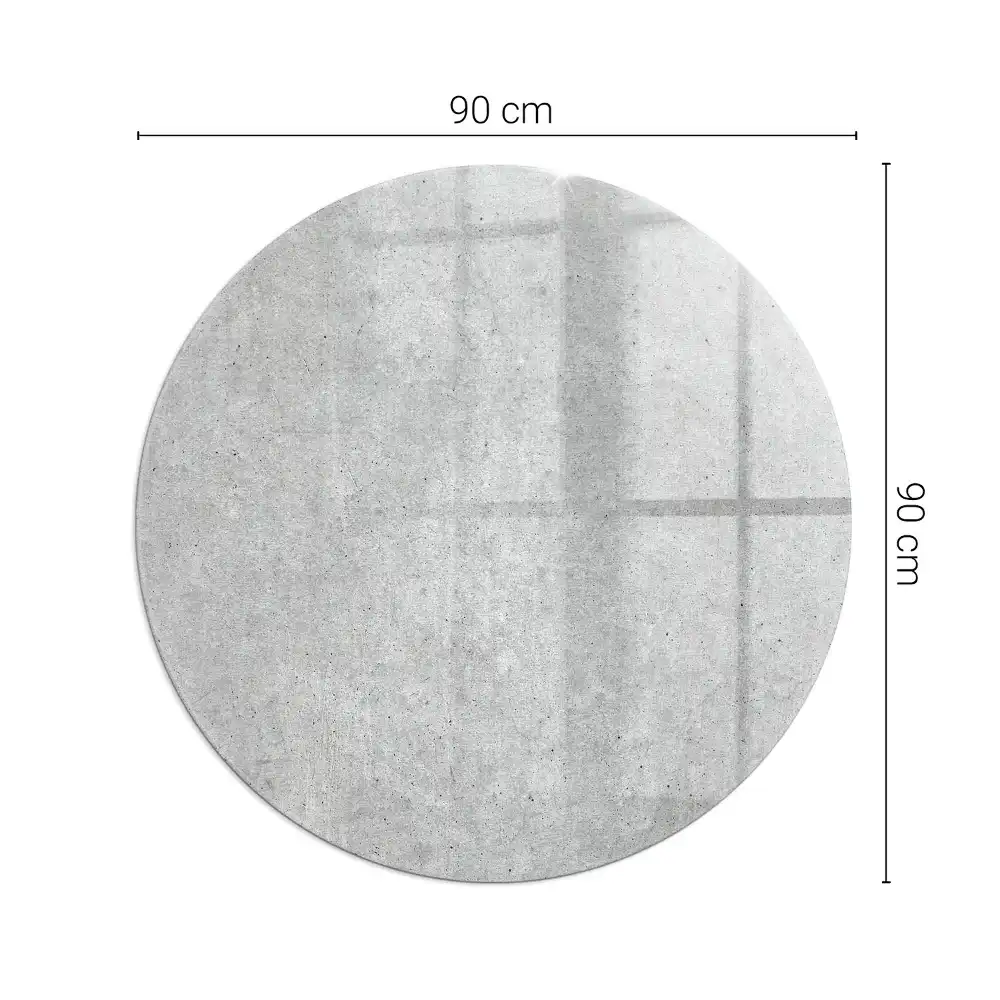 Plaque de protection ronde en verre trempé pour cheminée aspect béton brut