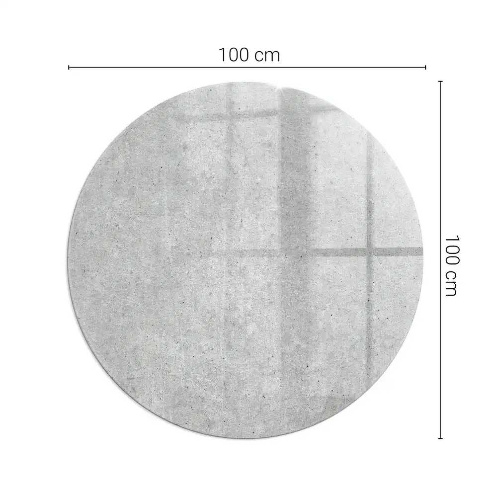 Plaque de protection ronde en verre trempé pour cheminée aspect béton brut
