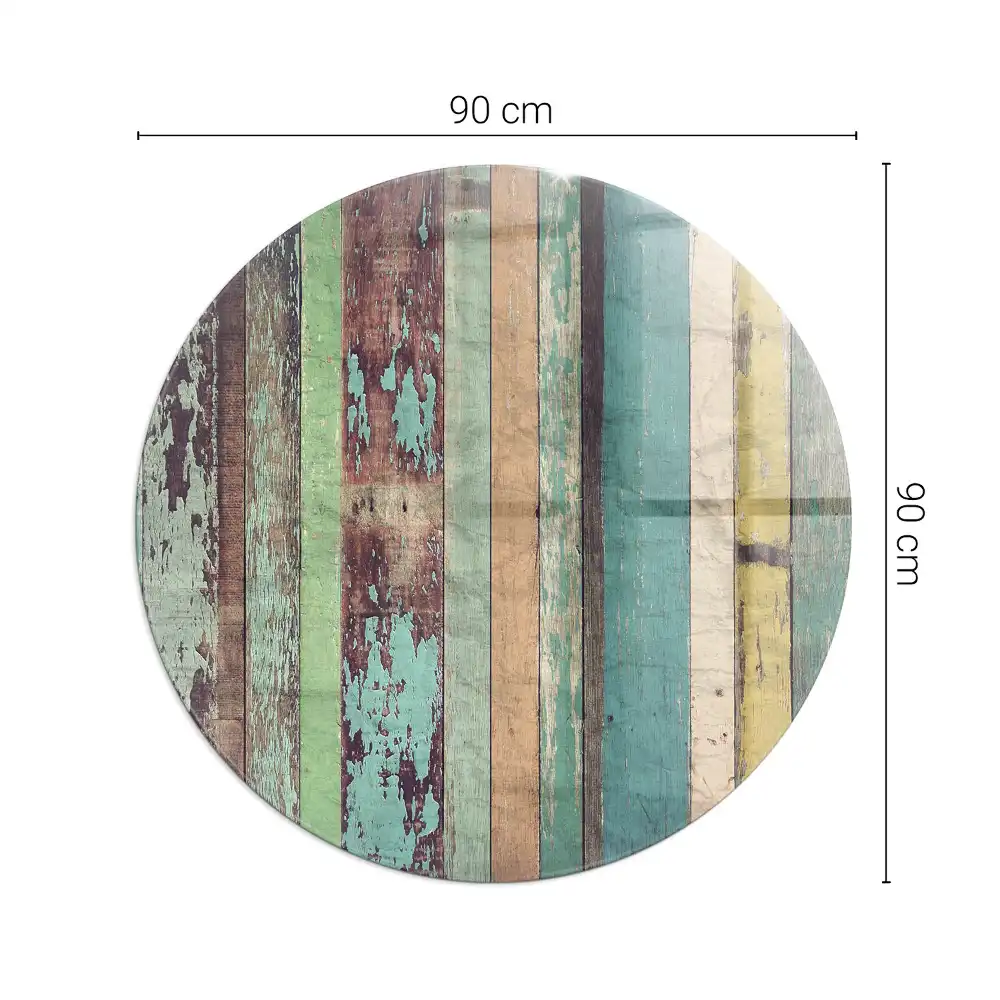 Plaque de protection ronde en verre trempé pour cheminée disponible en plusieurs teintes