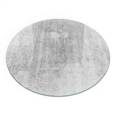 Plaque de sol ronde en verre pour cheminée aspect béton brut