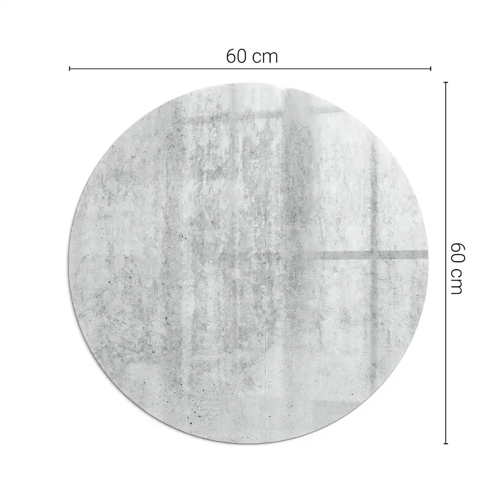 Plaque de sol ronde en verre pour cheminée aspect béton brut