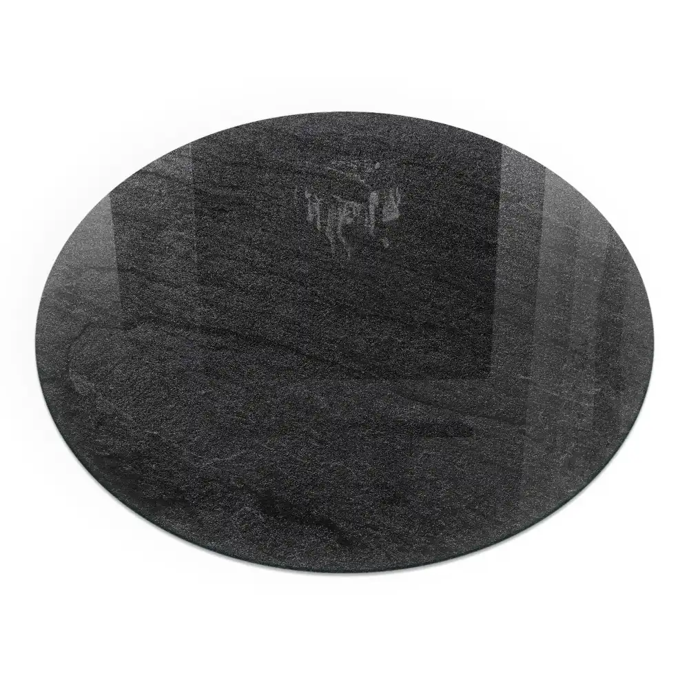 Plaque de sol ronde en verre pour cheminée avec texture effet pierre