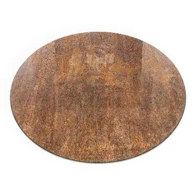 Plaque de protection ronde en verre trempé pour cheminée motif rouille