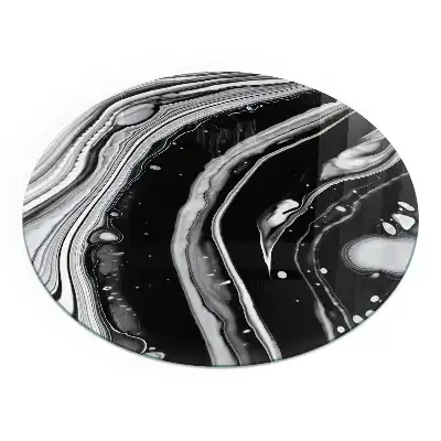 Plaque de sol ronde pour cheminée motif vagues et lignes abstraites
