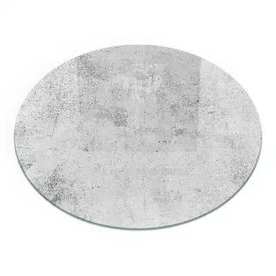 Plaque de protection ronde en verre trempé texture béton pour cheminée