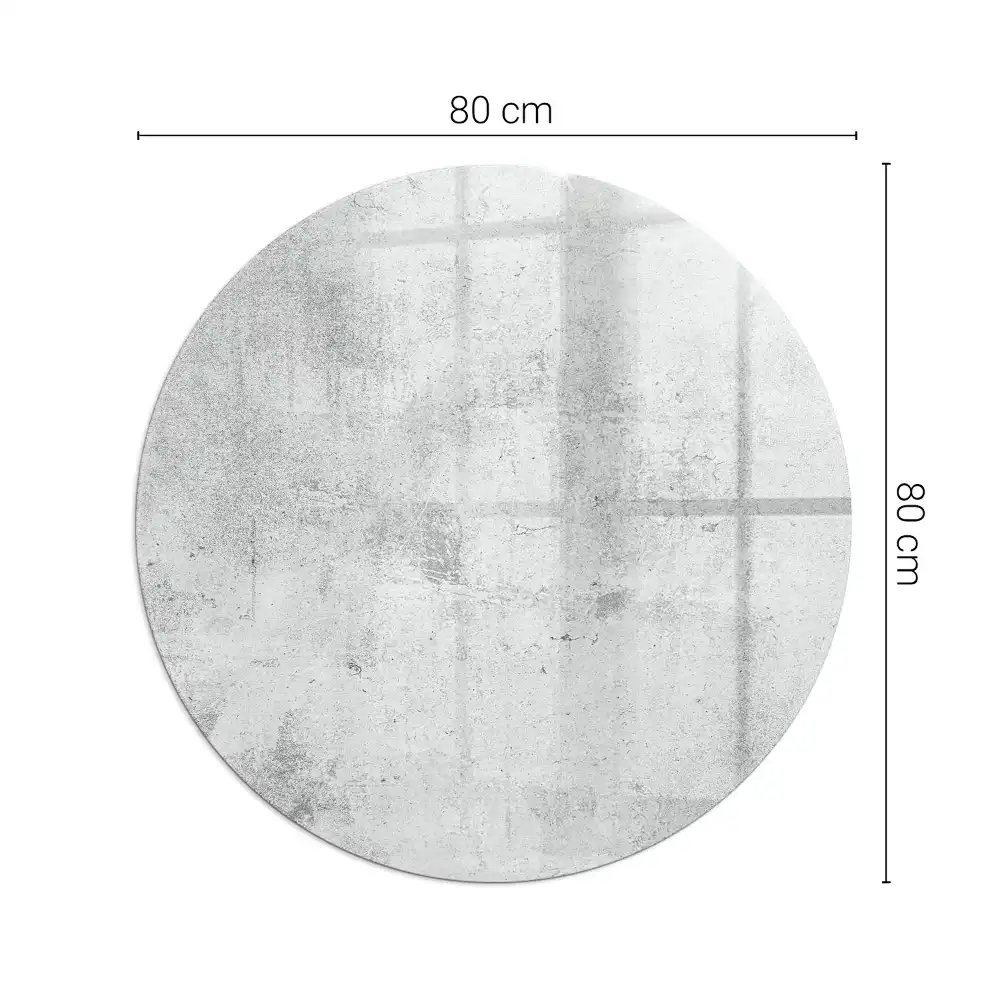 Plaque de protection ronde en verre trempé texture béton pour cheminée