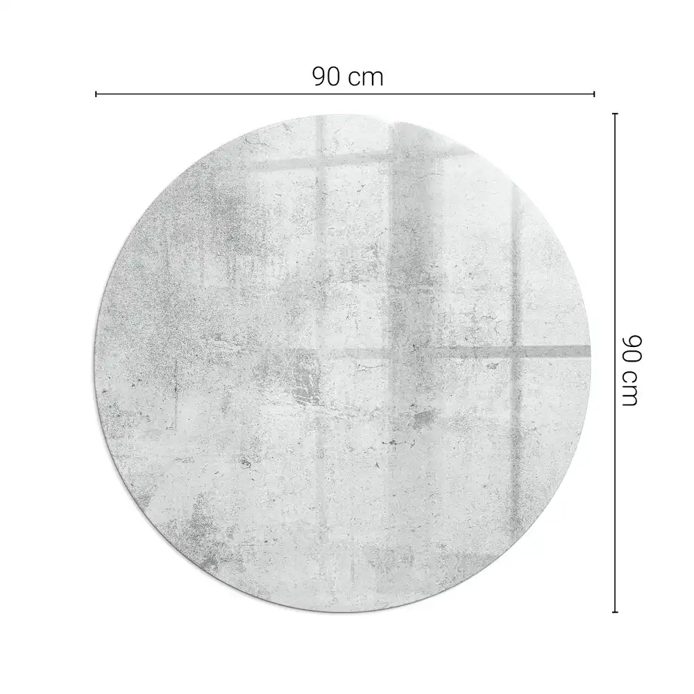 Plaque de protection ronde en verre trempé texture béton pour cheminée