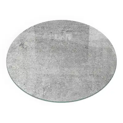 Plaque de sol ronde en verre pour cheminée effet béton brut