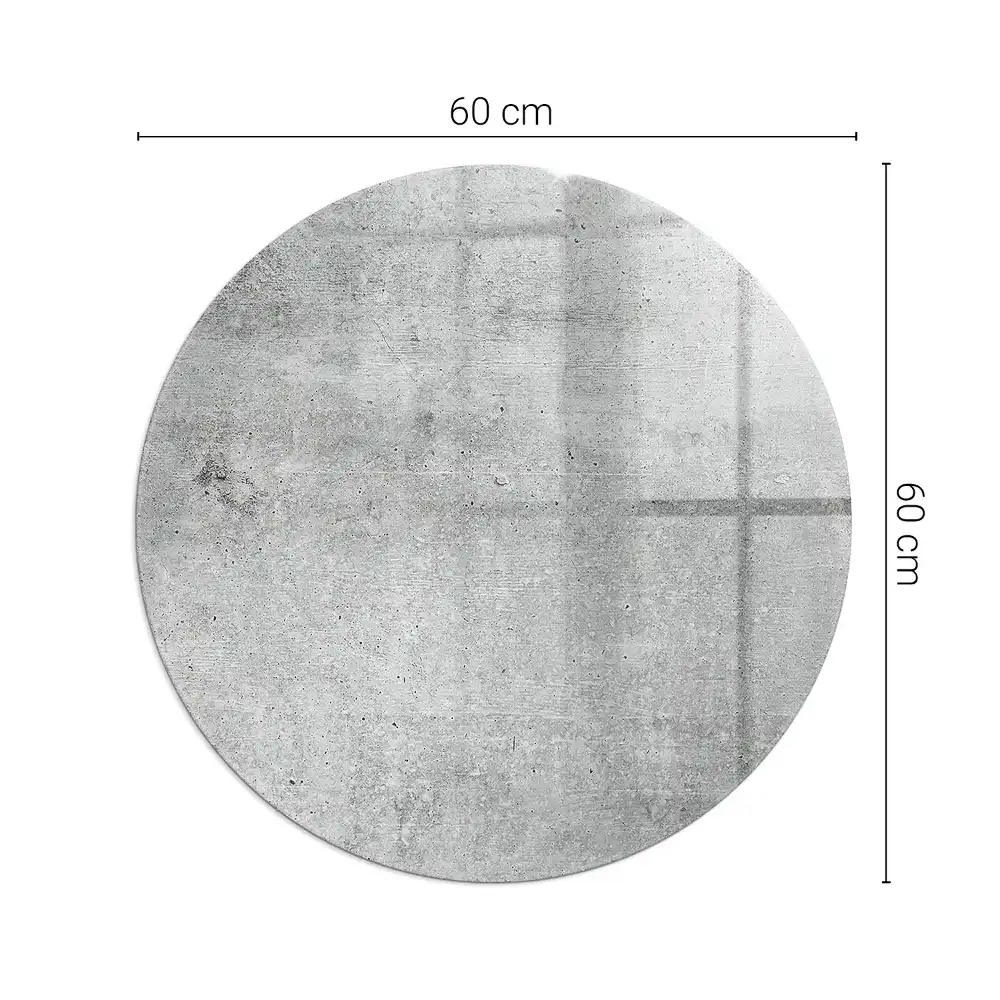 Plaque de sol ronde en verre pour cheminée effet béton brut