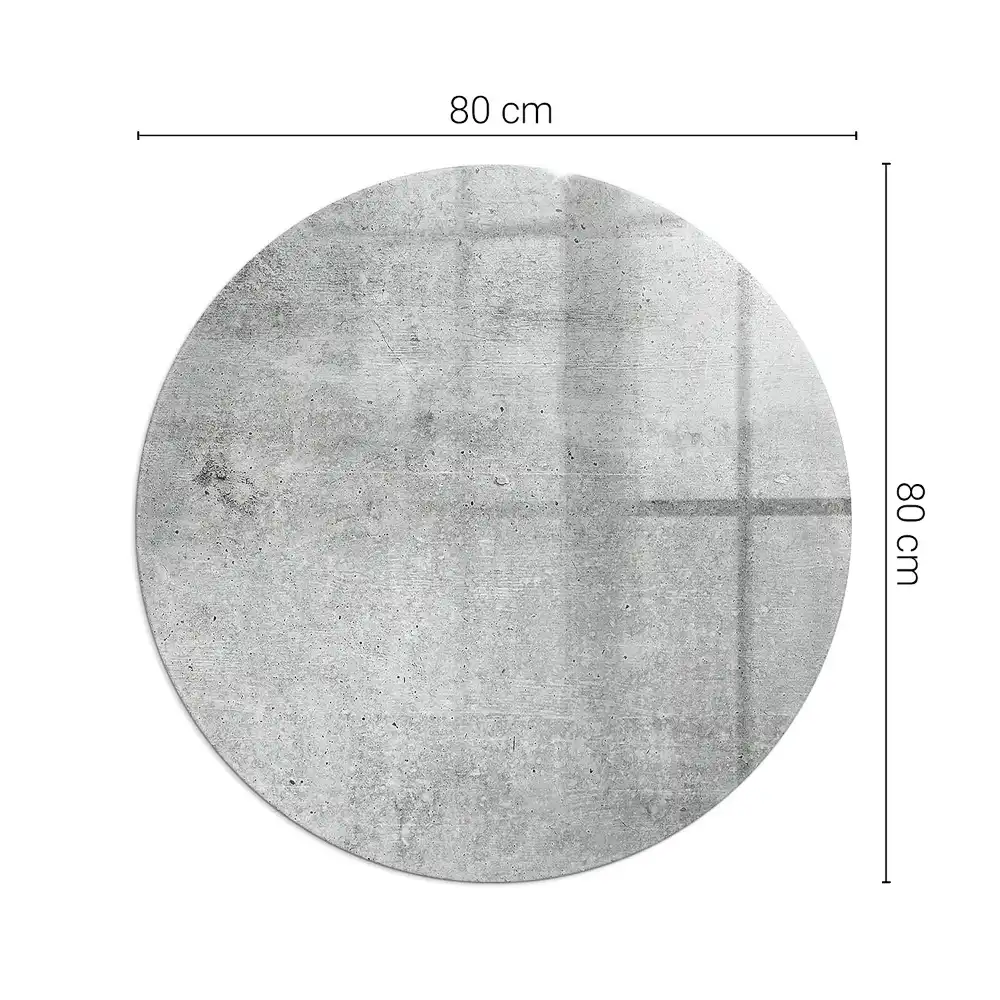 Plaque de sol ronde en verre pour cheminée effet béton brut