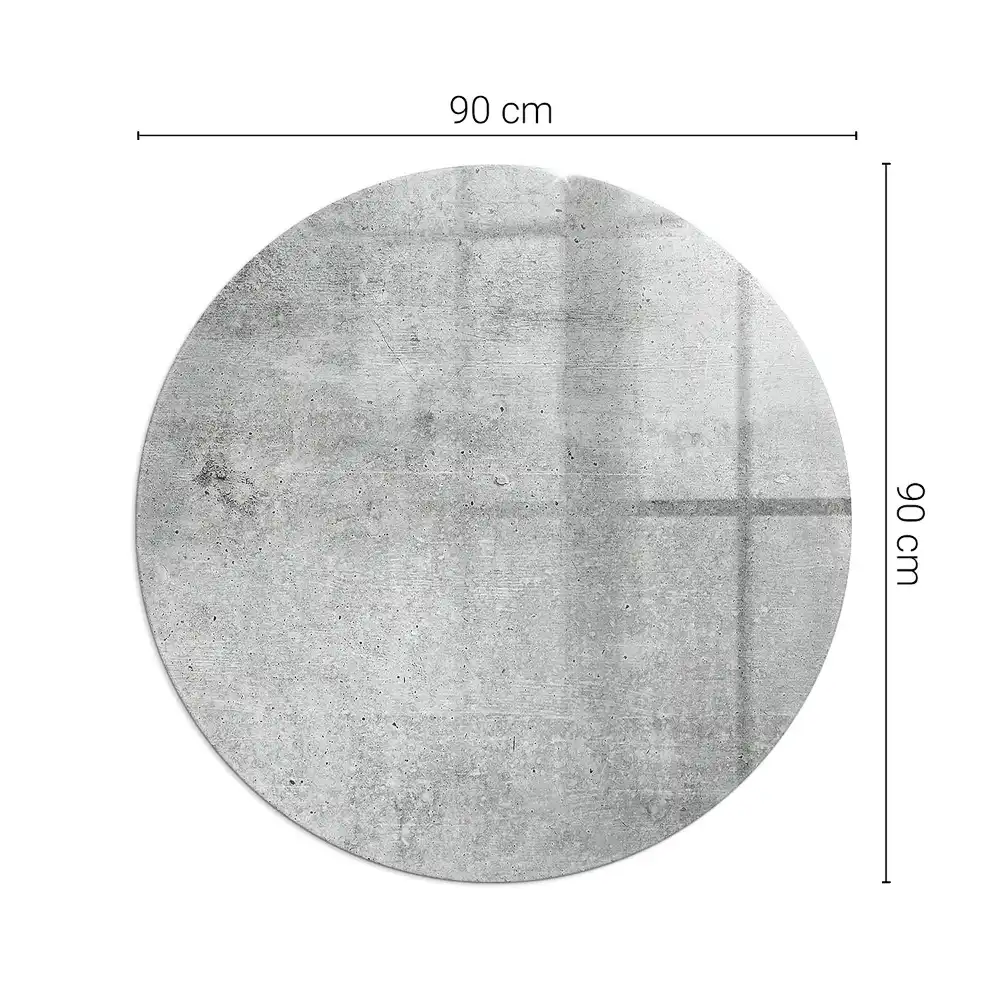 Plaque de sol ronde en verre pour cheminée effet béton brut