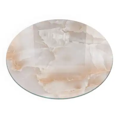 Plaque de sol ronde en verre pour cheminée motif pierre naturelle