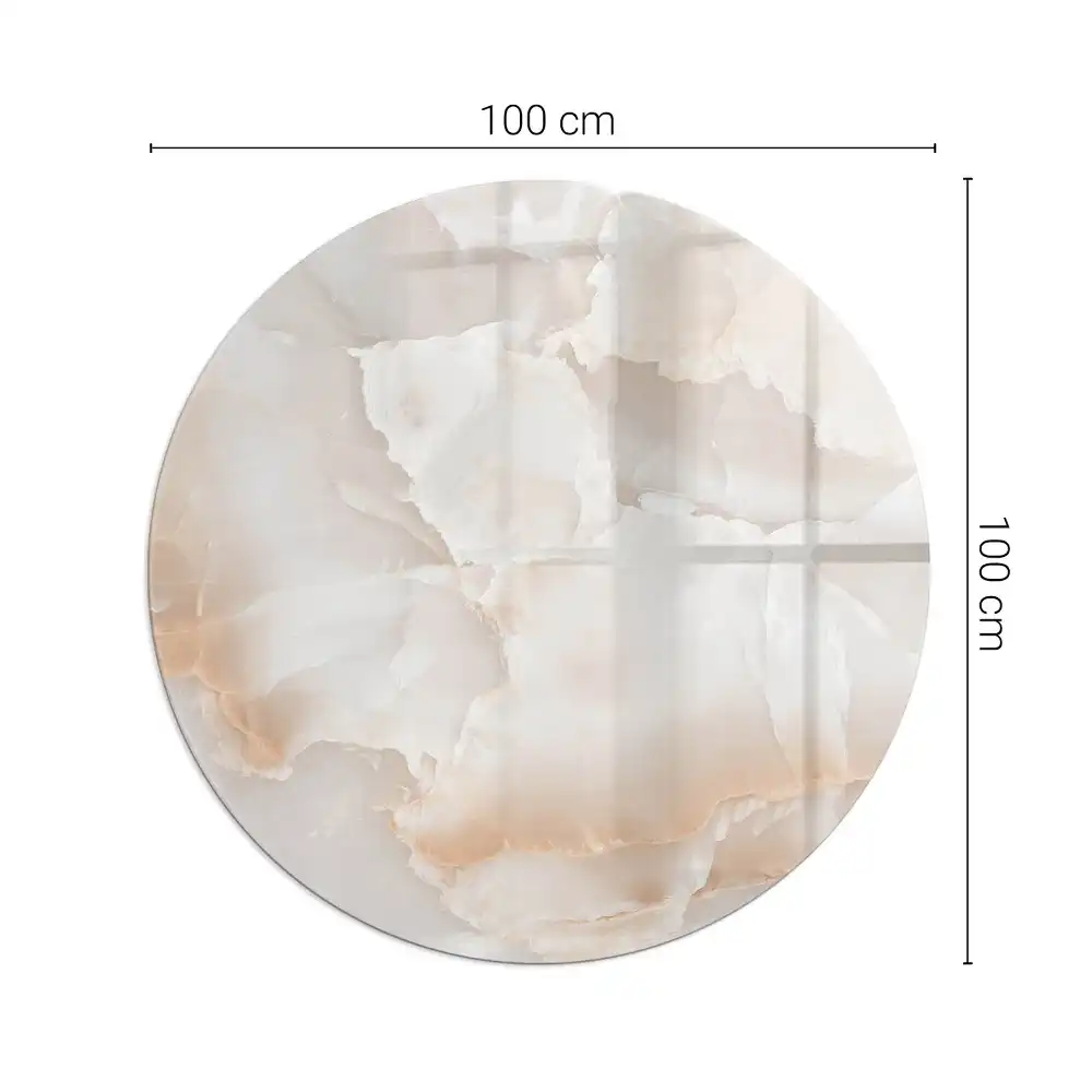 Plaque de sol ronde en verre pour cheminée motif pierre naturelle
