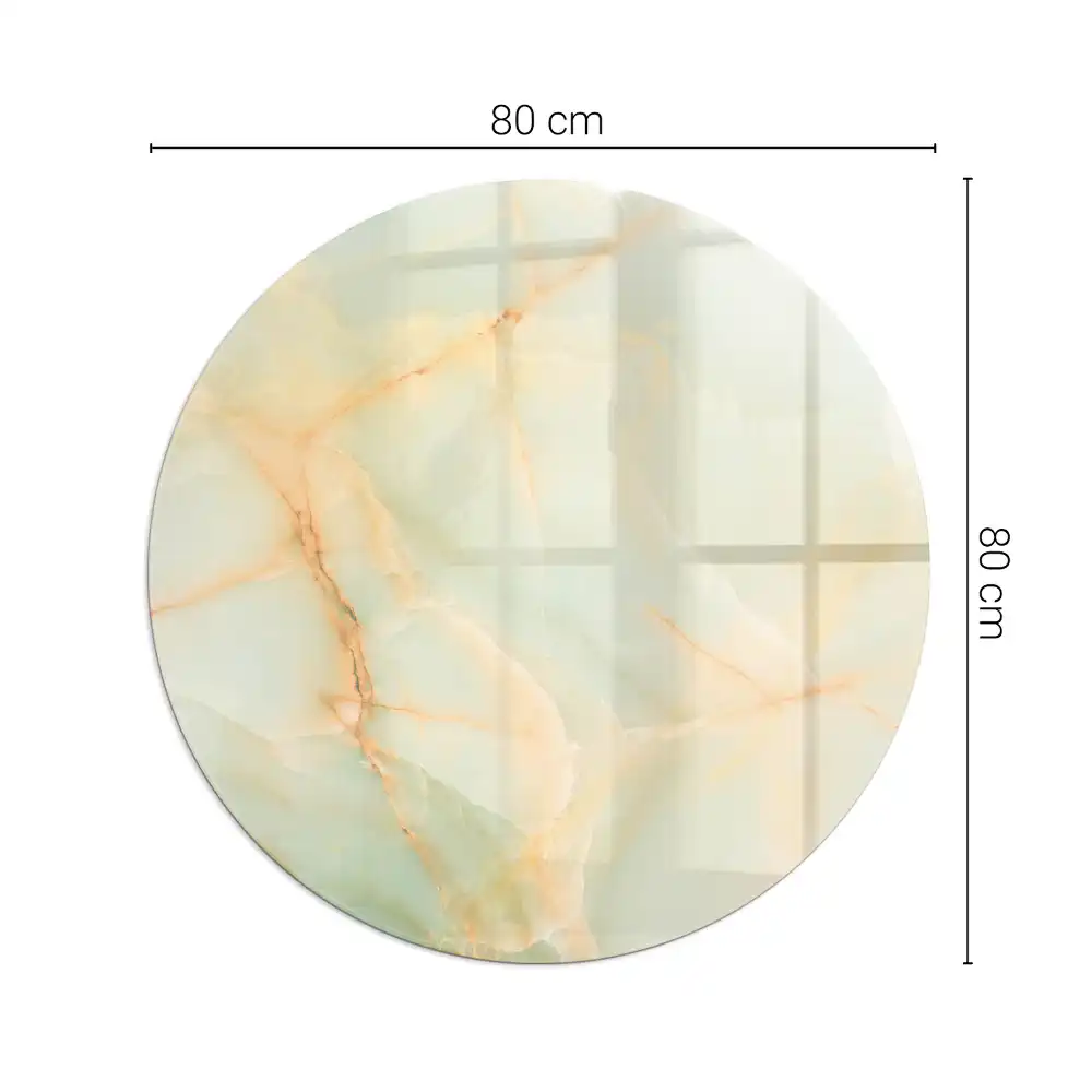 Plaque de sol ronde pour cheminée motif abstrait effet marbre