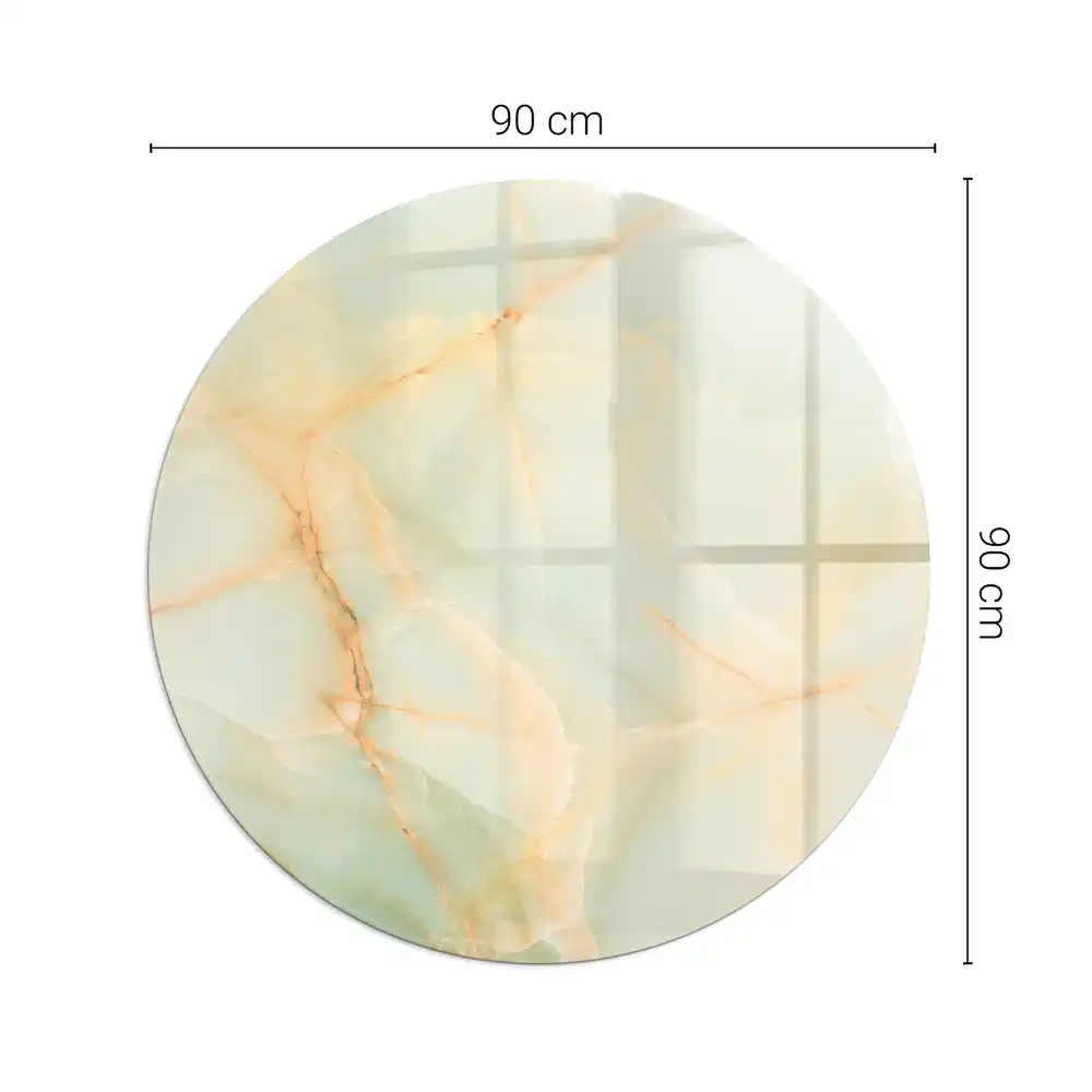 Plaque de sol ronde pour cheminée motif abstrait effet marbre