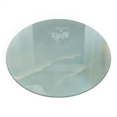 Plaque de sol ronde pour cheminée à motif marbré