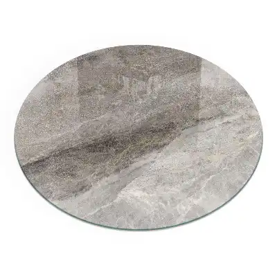 Plaque de sol ronde en verre pour cheminée motif pierre naturelle
