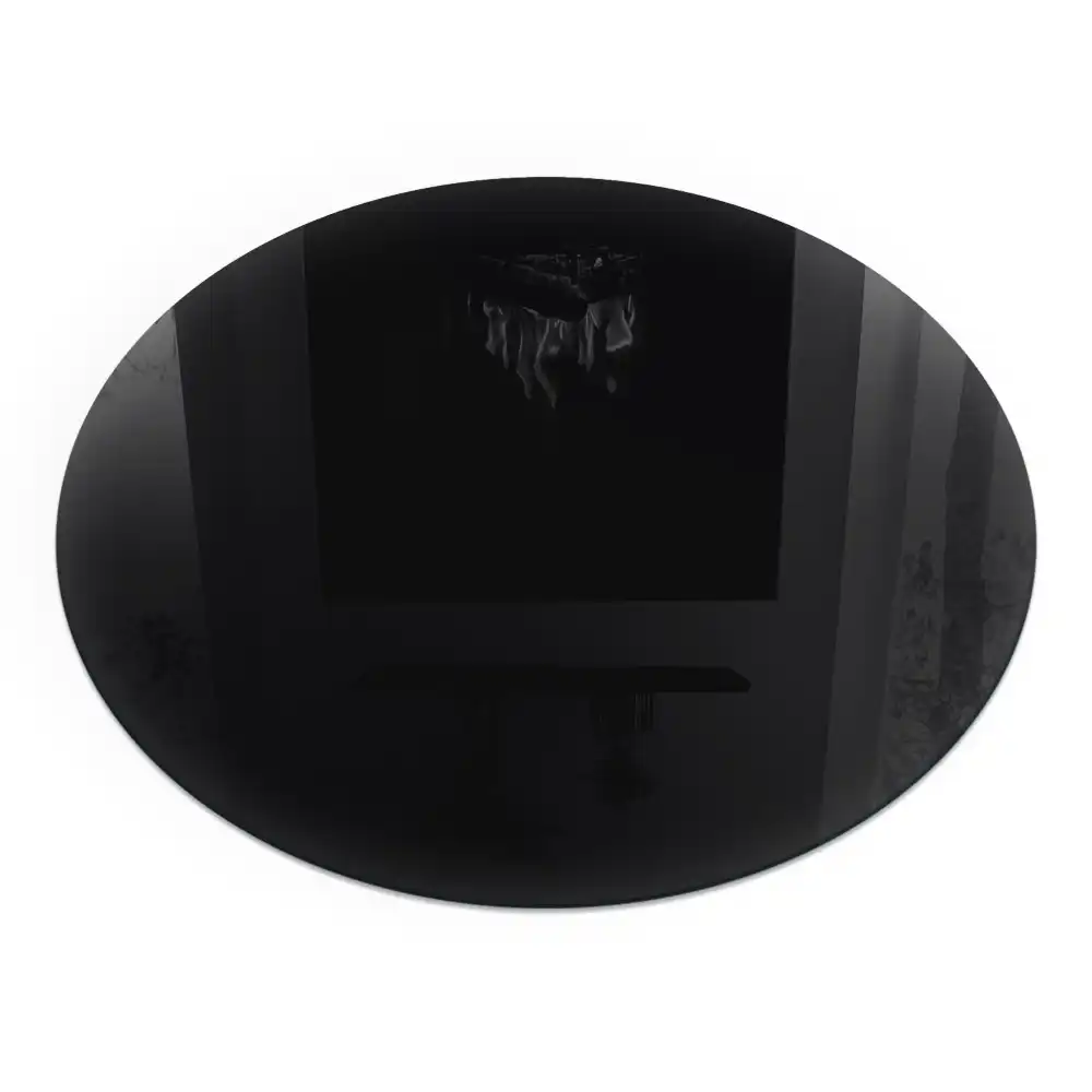 Plaque de protection ronde en verre trempé noir pour cheminée