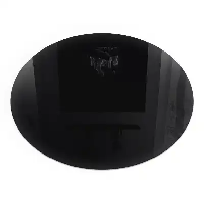 Plaque de protection ronde en verre trempé noir pour cheminée
