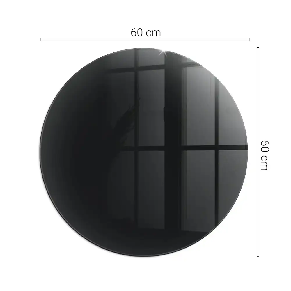Plaque de protection ronde en verre trempé noir pour cheminée