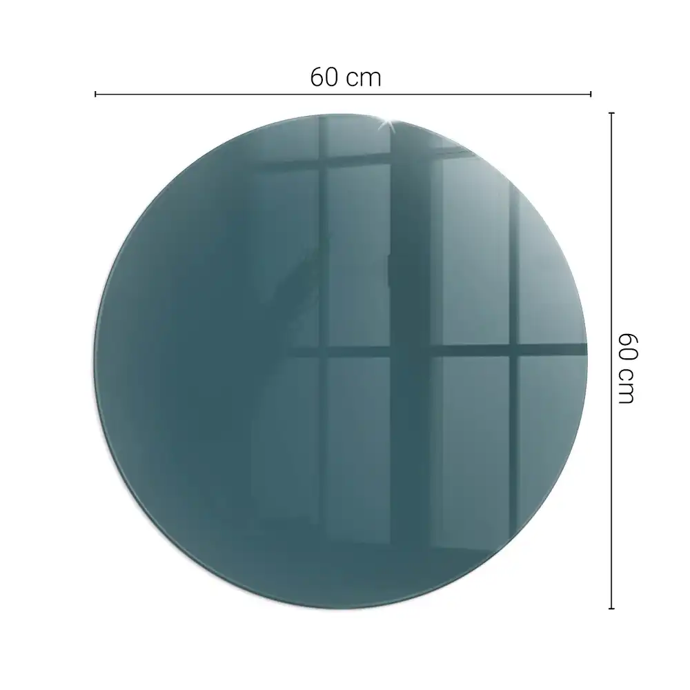Plaque de sol ronde en verre pour cheminée couleur mer