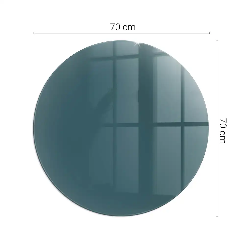 Plaque de sol ronde en verre pour cheminée couleur mer