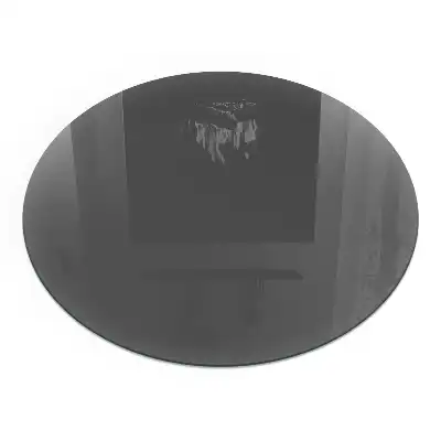 Plaque de sol ronde en verre pour cheminée couleur gris-brun