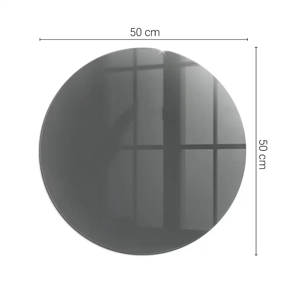 Plaque de sol ronde en verre pour cheminée couleur gris-brun