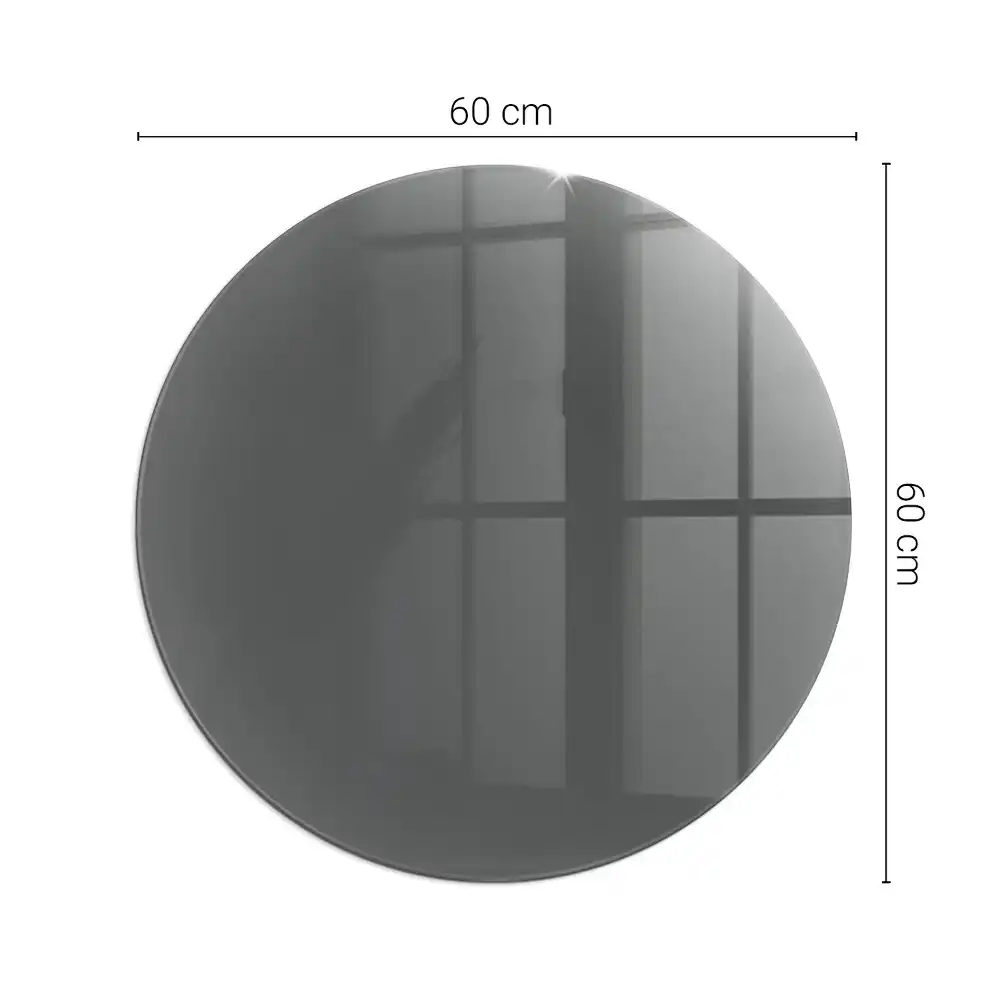Plaque de sol ronde en verre pour cheminée couleur gris-brun